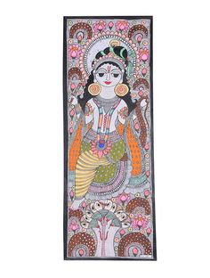 Buy Multicolor Krishna Painting (30in x 11in) Handmade Paper Paint Art Decorative Life’s Tapestries Brightly embroidered cushion covers and table runners nature inspired Madhubani paintings for a rustic home Online at Jaypore.com Magical Hands, Rajasthani Art, Antique Drawers, Fabric Painting On Clothes