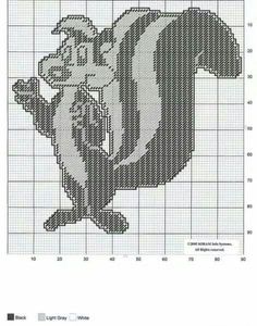 a cross stitch pattern with an image of a squirrel