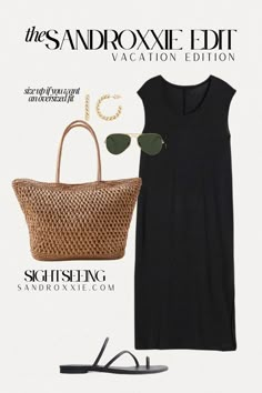 Vacation Outfits Spring, Black Dress Outfit Casual, How To Have Style, Casual Dress Outfit, Dress Outfit Casual, Holiday Capsule Wardrobe, Black Dress Outfits, Vacation Looks, Wardrobe Style