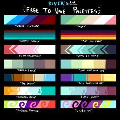 a poster with different colored lines and text that says rivers are free to use palettes