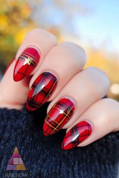 Ready to cozy up with a classic red plaid nail design? These bold and beautiful tartan nails are perfect for Thanksgiving nails or just giving your fall outfits a touch of warmth. Visit NailHow.com for more trendy nail ideas and save this pin for your next mani inspiration! 🍂💅 Plaid Nail Design, Tartan Nails, Plaid Nail Designs