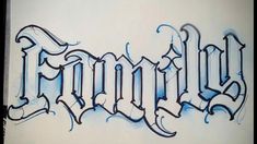 the word tattoo written in blue ink