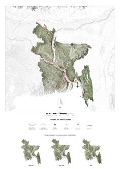 an image of a map that shows the location of different areas in the country, including mountains and rivers