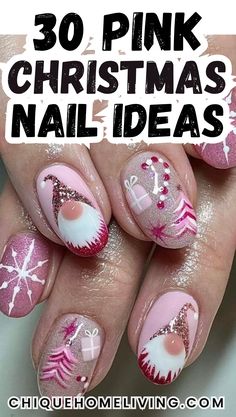 Looking to add a touch of festive fun to your holiday style? These 30 insanely cute pink Christmas nail ideas will inspire you to step outside the traditional red and green! From soft pastel pinks with glittery snowflakes to bold magenta shades with festive accents, these nail designs are perfect for those who love a playful, chic look. Xmas Nails Pink, Red And Green Christmas Nail Designs, Pink And Red Christmas Nails, Pink Xmas Nails, Pink Glam Nails, Xmas Nail Ideas, Pink Christmas Nail Designs, Christmas Nails Pink