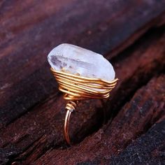 Natural Raw Clear Quartz Stone Rings Pure Crystal Wire Wrapped Ring Handmade Material: Clear Crystal Size: About 01 Inch Crystal Wire Wrapped Ring, Rock Ring, Rock Rings, Raw Crystal Ring, Raw Quartz Crystal, Wire Wrapped Rings, Crystal Ring, Psychic Abilities, Quartz Ring