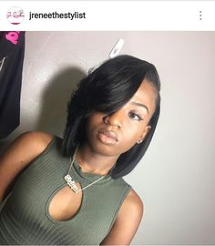 Pinterest:@jalissalyons Short Natural Bob, Short Quick Weaves, Natural Bob Hairstyles, Black Women Hair Styles, Straight Natural Hair, Weave Bob, African American Hair Styles, Cutest Hairstyles, Natural Bob