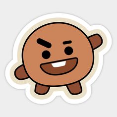 a sticker with an emoticive face on it's back and arms