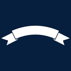 a white ribbon on a dark blue background with an empty space for the text or image