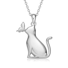 PRICES MAY VARY. Design: Cat pendant necklace for women or girl. It is cute and delicate cat Jewelry. Material: It is made of 925 sterling silver. Size: Cat pendant's size is 0.83 inch*0.79 inch. The chain is 18 inches chain with 2 inches extender chain. Gift: It is a surprised gift for your daughter, mother, wife, girlfriend, best friend, granddaughter, sister or yourself when on Mother’s Day, Valentines Day, Anniversary, Graduation, Birthday, Thanksgiving Day, Christmas. Package: 1 x cat neckl