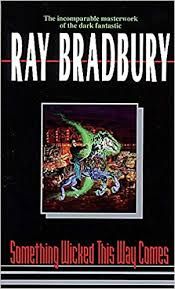 the book cover for something liked this way comes by ray bradbury, with an image of