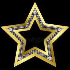 a gold star with diamonds on it