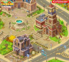 the game is shown with an image of a town