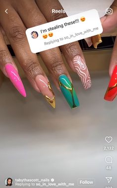 Press On Nails, Nail Inspo, Creative Art, You Nailed It, Acrylic Nails, Nails, Makeup, Make Up