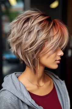 Bold Blonde Hair Color Ideas, Hairstyles Layered Bob, Pixie Hairstyles Medium Length, Babylights On Short Hair, Short And Sassy Hair, Sassy Short Haircuts, Hot Mom Haircut, Med Hair, Razor Cut Bob