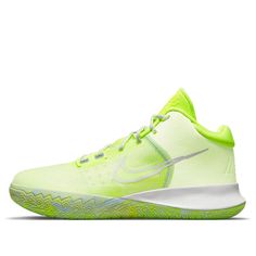 The Nike Kyrie Flytrap 4 EP is the perfect combination of support, cushioning, and a daring sole design. Its silhouette allows you to easily navigate even the narrowest of paths. The Zoom cushioning in the forefoot provides excellent shock absorption. Its asymmetrical design increases the fit and prevents rolling while making it easy to put on and take off. This sneaker is perfect for any activity and is inspired by Kyrie Irving's signature style. The Fluorescent Yellow/Aluminum Blue/Grey colorw Nike Kyrie Flytrap, Fluorescent Yellow, Kyrie Irving, Nike Kyrie, Asymmetrical Design, Signature Style, Put On, Low Top, Blue Grey