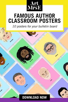 an image of the famous authors in classroom posters