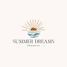 the logo for summer dreams organics, which has been designed to look like an ocean scene