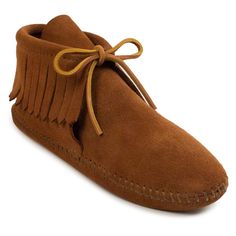 This moccasin boot hit shelves in the summer of 1967 and has been a favorite ever since. It?s easy to see why. The traditional softsole is crafted from rich suede, wrapping your feet in comfy softness. It features our iconic fringe details and rawhide lace. Handmade from a traditional moccasin design, these timeless fringe boots will be a throwback staple for a long time to come. How To Make Moccasins, Minnetonka Boots, Flat Footwear, Suede Fringe Boots, Cozy Shoes, Brown Boots Women, Suede Leather Shoes, My Tribe, Moccasin Boots