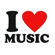 i love music sticker on a white background