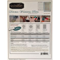 quiltsmart double wedding ring sewing pattern book with instructions to make it easier for the bride and groom