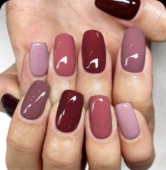 Mauve Pink Nails, Mauve Nails, Manicure Colors, Nail Colors Winter, Burgundy Nails, Pink Nail, Fall Nail Colors, Dipped Nails