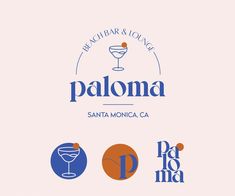 the logos for paloma, santa monica and pacifica drinkers are shown here