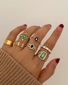 Eclectic Rings, Simple Elegant Jewelry, Designer Rings For Women, Jewelry Bracelets Gold, Handmade Jewelry Designs, Waterproof Jewelry