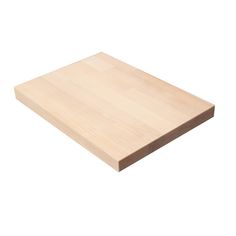 a wooden cutting board on a white background