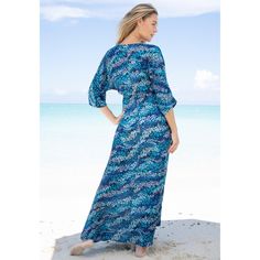 Pretty and versatile, this coverup offers easy beach coverage in an instant. V-Neck style with elasticized waistband. Plus Size Swim Coverups, Thermal Sweater, Plus Size Swim, Sweater Tank Top, Swimsuits For All, Swimsuit Shops, Back Women, Swimsuit Cover Ups, Swim Cover