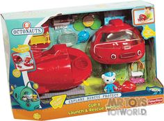 a red toy helicopter with hello kitty and other toys