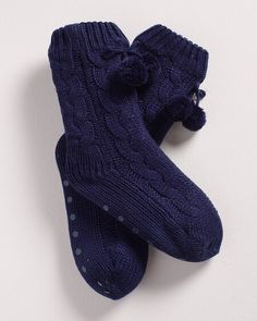 Our Chunky Woven Cabin Socks are the perfect stocking stuffer for her! Soft & snug, she'll love these during the chilly seasons. Details Pom Pom trim tie detail Non-skid PVC dot soles 100% acrylic. Machine wash. Imported Cabin Socks, Stocking Stuffers For Her, Soma Intimates, The Vanishing, Pom Pom Trim, Perfect Stocking Stuffers, Sleepwear Pajamas, Stocking Stuffer, Shapewear