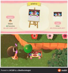 an animal crossing game is shown on the left and right side of the screen,