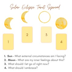 the solar eclipse tart spread is shown with numbers and symbols on each side,