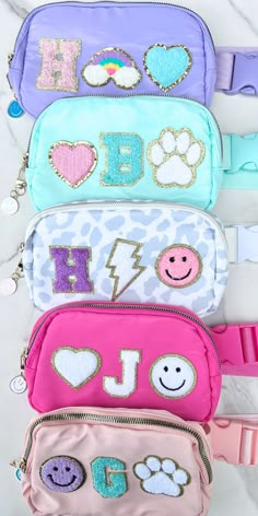 Iron On Patches Ideas Bags, Rollerskating Party, Birthday Sleepover Ideas, Patch Bag, Toddler Purse, Preppy Things, Chenille Patches, Diy Birthday Gifts For Friends, Stoney Clover