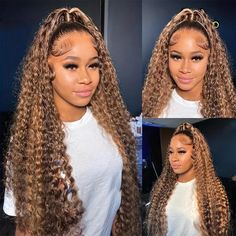 PRICES MAY VARY. HIGHLIGHT LACE FRONT WIGS HUMAN HAIR MATERIA: 10A Brazilian Virgin Human Hair for Women, 13x6 deep wave lace front wigs human hair, Glueless, Invisible, Soft, Natural and Healthy. No Smell, no shedding and tangle-free. Can be dyed, strighted, and restyled as your own hair 13x6 LACE FRONTAL HUMAN HAIR WIGS: 13 inch Ear to Ear HD transparent lace front wigs, 6 inch Parting Space, can be restyled to middle part or said part as you wish. HD Lace, very soft and invisible, melt with y Crimps On Lace Wig, Middle Part Lace Front Wigs Deep Wave, Curly Sidepart Wig, Side Party Curly Wig, Lace Frontal Wig With Wand Curls, Half Up Half Down Lace Front Wig Crimped, Lace Front Wigs Wand Curls, Curly Lace Frontal, Full Lace Front Wigs