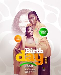 the poster for birth day with two women