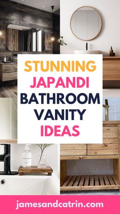 bathroom vanity ideas with text overlay that reads stunning japann bathroom vanity decor ideas