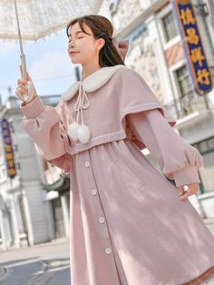 Kawaii Harajuku Fashion, Your Adorable, Old Fashion Dresses, Kawaii Harajuku, Peach Blossom, Woolen Coat