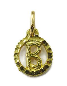 10K Yellow Gold Initial Letter " B " Charm Necklace Pendant ~ 0.6g  | eBay B Necklace, Gold Initial, Letter B, Initial Letter, Initial Letters, Fine Jewellery Necklace, Necklace Pendant, Charm Pendant, Charm Necklace