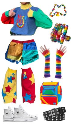 Clowncore Outfit, Kid Core Outfits, Weirdcore Outfits, Kidcore Fashion, Clown Clothes, Cute Clown