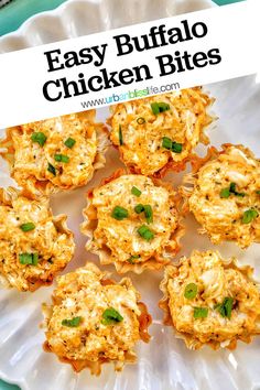 an easy buffalo chicken bites recipe on a plate