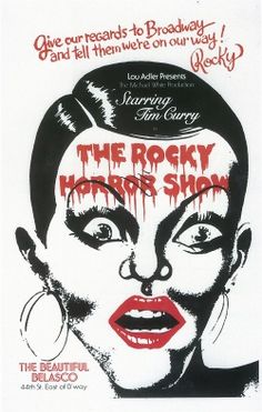 the rocky horror show poster with an image of a woman's face on it