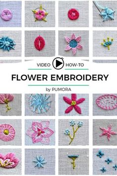 the video shows how to make flower embroiders with crochet and thread