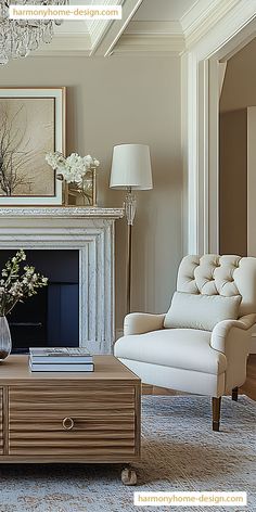 The organic textures of natural wood, soft fabrics, and stone elements bring warmth and balance to this thoughtfully curated sitting space.