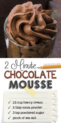 chocolate mousse recipe with instructions for making it