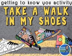 there is a book cover for take a walk in my shoes with pictures of sneakers