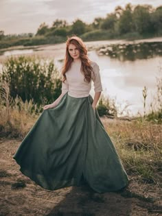 Linen Wrap Skirt Heavy Weight Linen Skirt Fall Skirt High - Etsy Homestead Fashion Clothes, Curvy Maxi Skirt Outfit, Prairie Skirt Outfit, Farmcore Fashion, Cottage Core Fashion Aesthetic, Modest Looks, Maxi Linen Skirt, Modest Feminine, Linen Wrap Skirt