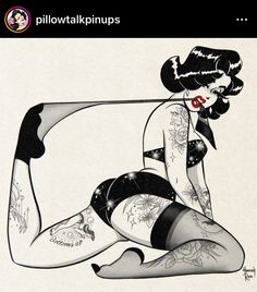 Gothic Tattoos, Rockabilly Art, Pin Up Drawings, Hannah Rose, Pin Up Poses, Dark Art Tattoo, Cartoon Sketches, Goth Art