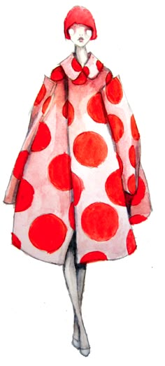 a woman in a red and white polka dot dress with the words learn how to paint