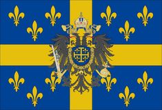 the flag of the kingdom of france is shown in blue, yellow and white colors